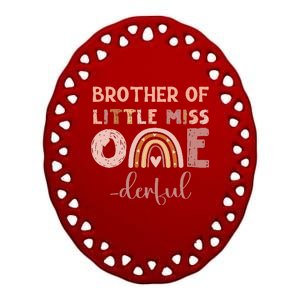 Boho Brother Of Miss Onederful 1st Birthday Girl Cute Ceramic Oval Ornament