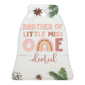 Boho Brother Of Miss Onederful 1st Birthday Girl Cute Ceramic Bell Ornament