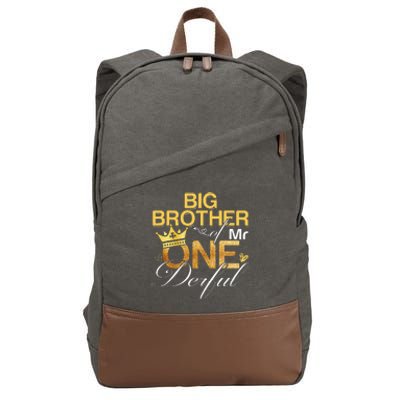 Big Brother Of Mr Onederful 1st Birthday First Onederful Cotton Canvas Backpack