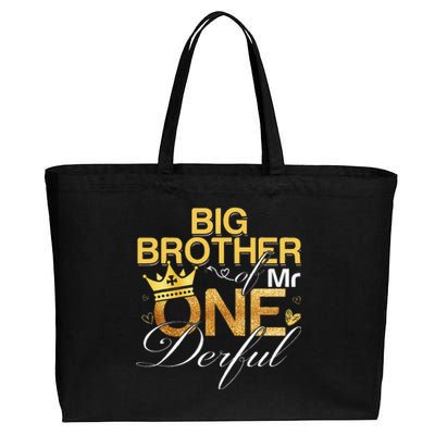 Big Brother Of Mr Onederful 1st Birthday First Onederful Cotton Canvas Jumbo Tote