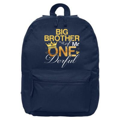 Big Brother Of Mr Onederful 1st Birthday First Onederful 16 in Basic Backpack