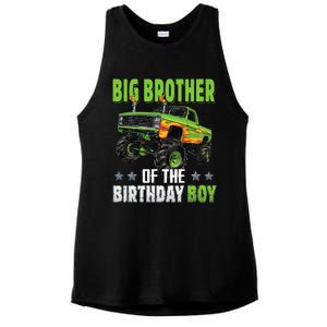 Big Brother Of Birthday Boy Monster Truck Family Matching Ladies PosiCharge Tri-Blend Wicking Tank