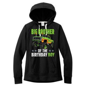 Big Brother Of Birthday Boy Monster Truck Family Matching Women's Fleece Hoodie