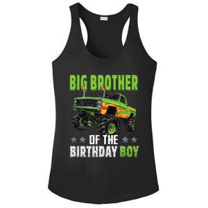 Big Brother Of Birthday Boy Monster Truck Family Matching Ladies PosiCharge Competitor Racerback Tank