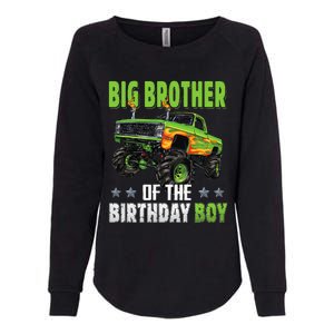 Big Brother Of Birthday Boy Monster Truck Family Matching Womens California Wash Sweatshirt