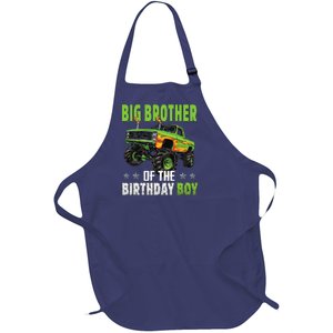 Big Brother Of Birthday Boy Monster Truck Family Matching Full-Length Apron With Pockets