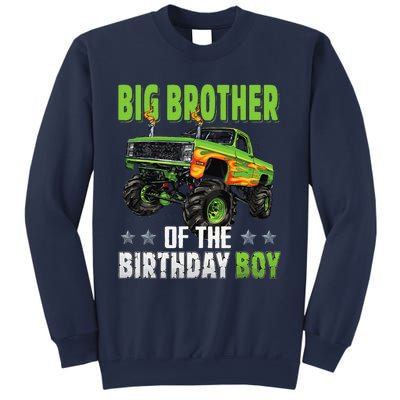 Big Brother Of Birthday Boy Monster Truck Family Matching Sweatshirt