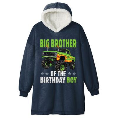 Big Brother Of Birthday Boy Monster Truck Family Matching Hooded Wearable Blanket