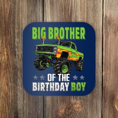 Big Brother Of Birthday Boy Monster Truck Family Matching Coaster