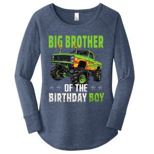 Big Brother Of Birthday Boy Monster Truck Family Matching Women's Perfect Tri Tunic Long Sleeve Shirt