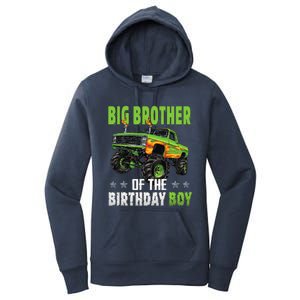 Big Brother Of Birthday Boy Monster Truck Family Matching Women's Pullover Hoodie