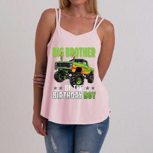 Big Brother Of Birthday Boy Monster Truck Family Matching Women's Strappy Tank