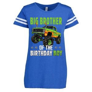 Big Brother Of Birthday Boy Monster Truck Family Matching Enza Ladies Jersey Football T-Shirt