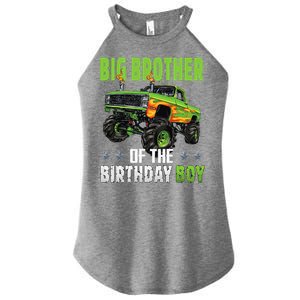 Big Brother Of Birthday Boy Monster Truck Family Matching Women's Perfect Tri Rocker Tank