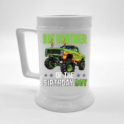 Big Brother Of Birthday Boy Monster Truck Family Matching Beer Stein