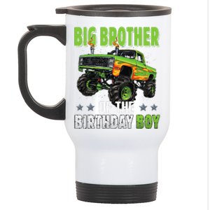 Big Brother Of Birthday Boy Monster Truck Family Matching Stainless Steel Travel Mug