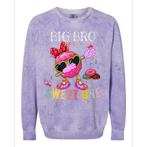 Big Brother Of The Dabbing Donut Birthday Girl Donut Sweet Colorblast Crewneck Sweatshirt