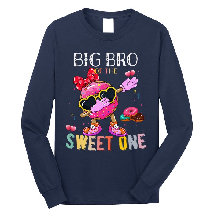 Big Brother Of The Dabbing Donut Birthday Girl Donut Sweet Long Sleeve Shirt