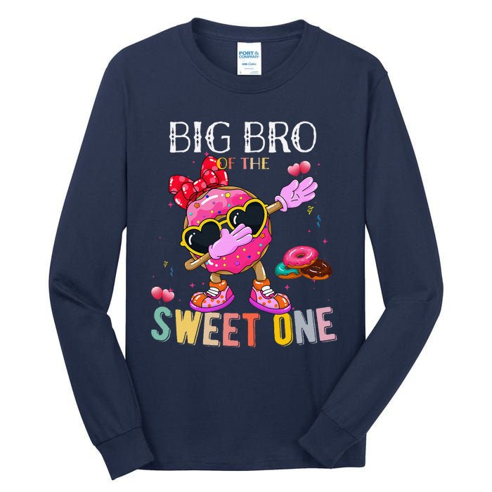 Big Brother Of The Dabbing Donut Birthday Girl Donut Sweet Tall Long Sleeve T-Shirt