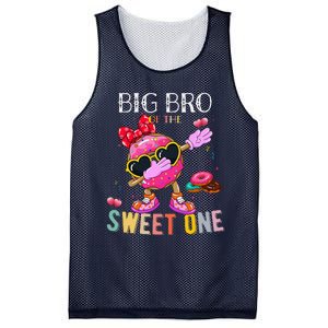 Big Brother Of The Dabbing Donut Birthday Girl Donut Sweet Mesh Reversible Basketball Jersey Tank