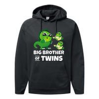 Big Brother of Twins Older Brother of Twin Announcement Performance Fleece Hoodie