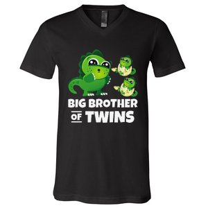 Big Brother of Twins Older Brother of Twin Announcement V-Neck T-Shirt