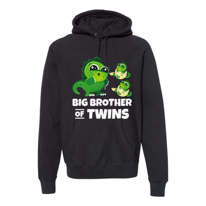 Big Brother of Twins Older Brother of Twin Announcement Premium Hoodie