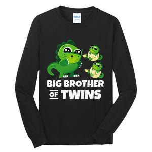 Big Brother of Twins Older Brother of Twin Announcement Tall Long Sleeve T-Shirt