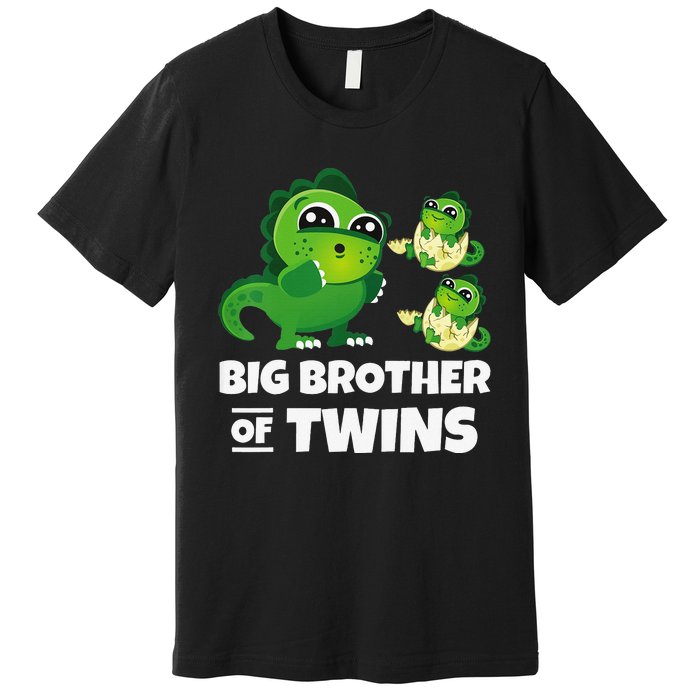 Big Brother of Twins Older Brother of Twin Announcement Premium T-Shirt