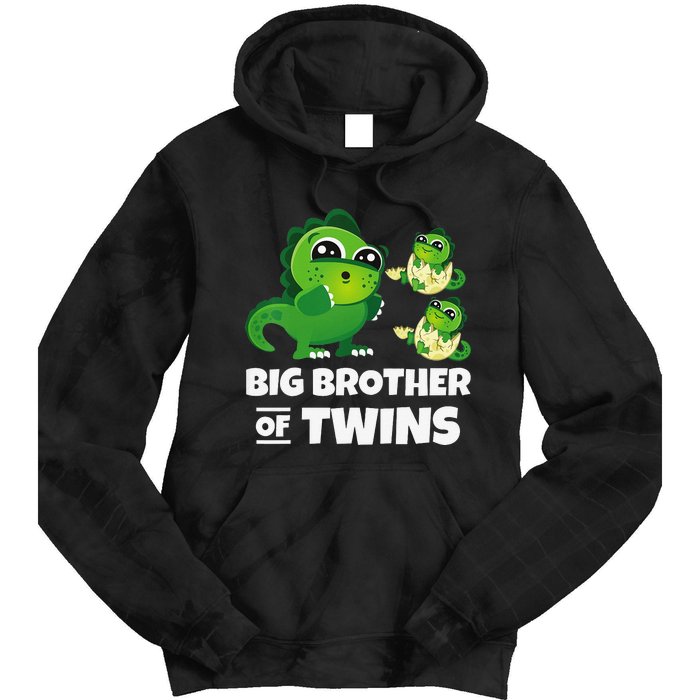 Big Brother of Twins Older Brother of Twin Announcement Tie Dye Hoodie