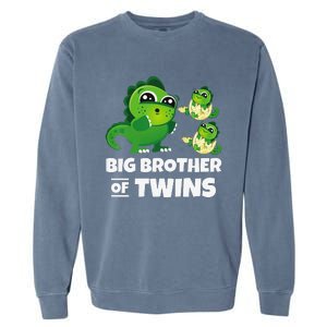 Big Brother of Twins Older Brother of Twin Announcement Garment-Dyed Sweatshirt