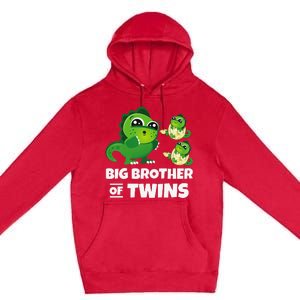 Big Brother of Twins Older Brother of Twin Announcement Premium Pullover Hoodie