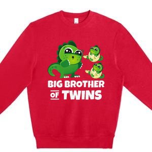 Big Brother of Twins Older Brother of Twin Announcement Premium Crewneck Sweatshirt