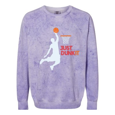 Best Basketballer Of All Time Just Dunk It Basketball Lover Colorblast Crewneck Sweatshirt