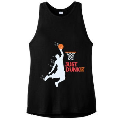 Best Basketballer Of All Time Just Dunk It Basketball Lover Ladies PosiCharge Tri-Blend Wicking Tank