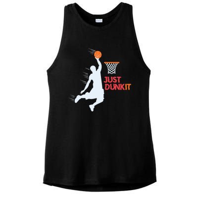 Best Basketballer Of All Time Just Dunk It Basketball Lover Ladies PosiCharge Tri-Blend Wicking Tank