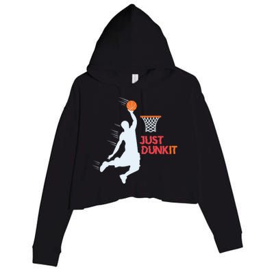 Best Basketballer Of All Time Just Dunk It Basketball Lover Crop Fleece Hoodie