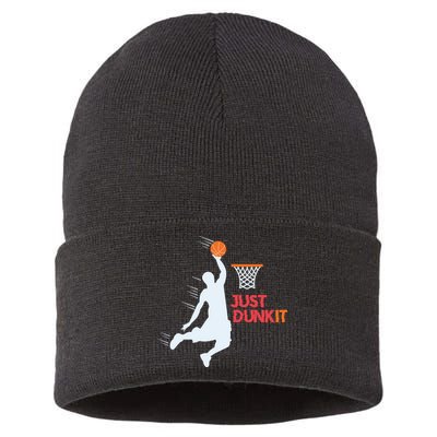 Best Basketballer Of All Time Just Dunk It Basketball Lover Sustainable Knit Beanie