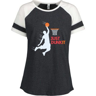 Best Basketballer Of All Time Just Dunk It Basketball Lover Enza Ladies Jersey Colorblock Tee