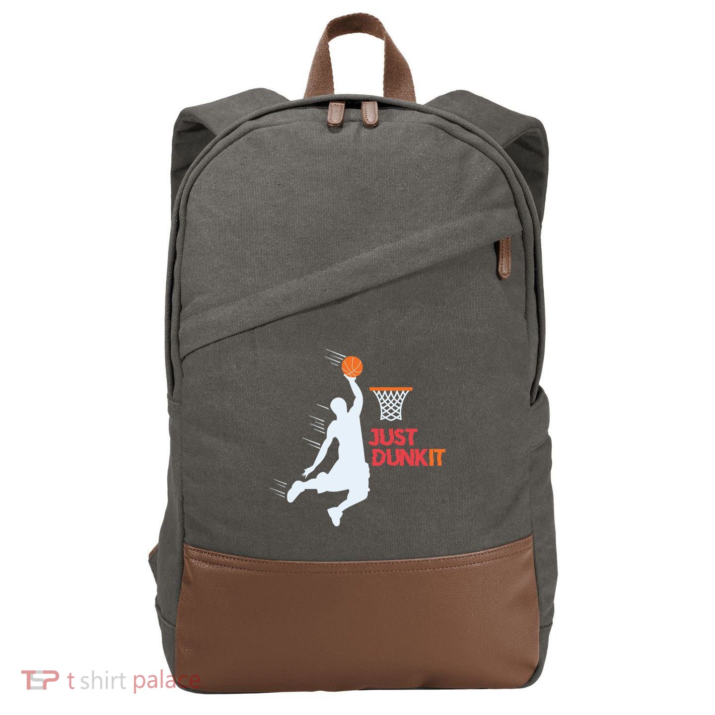 Best Basketballer Of All Time Just Dunk It Basketball Lover Cotton Canvas Backpack