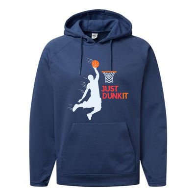 Best Basketballer Of All Time Just Dunk It Basketball Lover Performance Fleece Hoodie