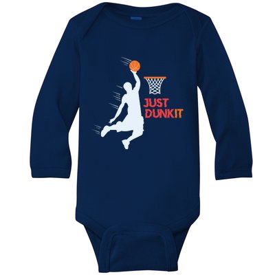 Best Basketballer Of All Time Just Dunk It Basketball Lover Baby Long Sleeve Bodysuit