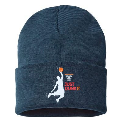 Best Basketballer Of All Time Just Dunk It Basketball Lover Sustainable Knit Beanie