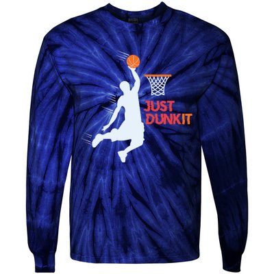 Best Basketballer Of All Time Just Dunk It Basketball Lover Tie-Dye Long Sleeve Shirt