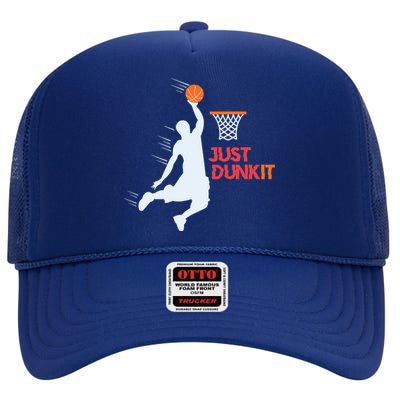 Best Basketballer Of All Time Just Dunk It Basketball Lover High Crown Mesh Back Trucker Hat