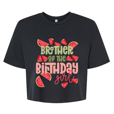 Brother Birthday One in a Melon Watermelon Birthday Girl Bella+Canvas Jersey Crop Tee