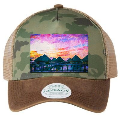 Bora Bora Oceania Oil Paint Legacy Tie Dye Trucker Hat