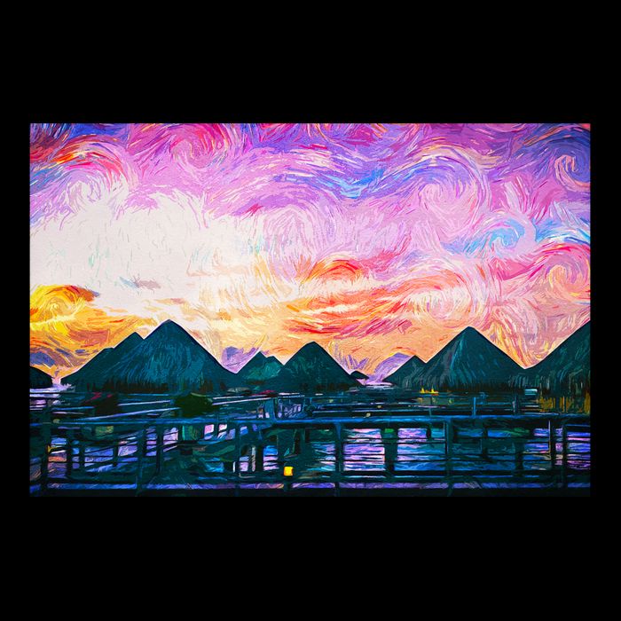 Bora Bora Oceania Oil Paint Impact Tech Backpack