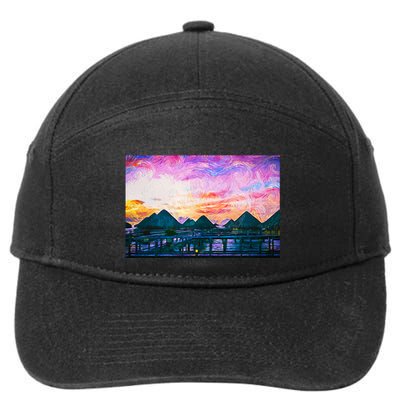 Bora Bora Oceania Oil Paint 7-Panel Snapback Hat