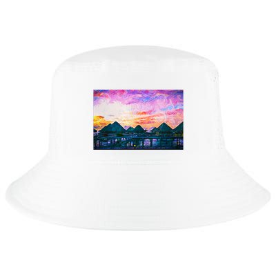 Bora Bora Oceania Oil Paint Cool Comfort Performance Bucket Hat